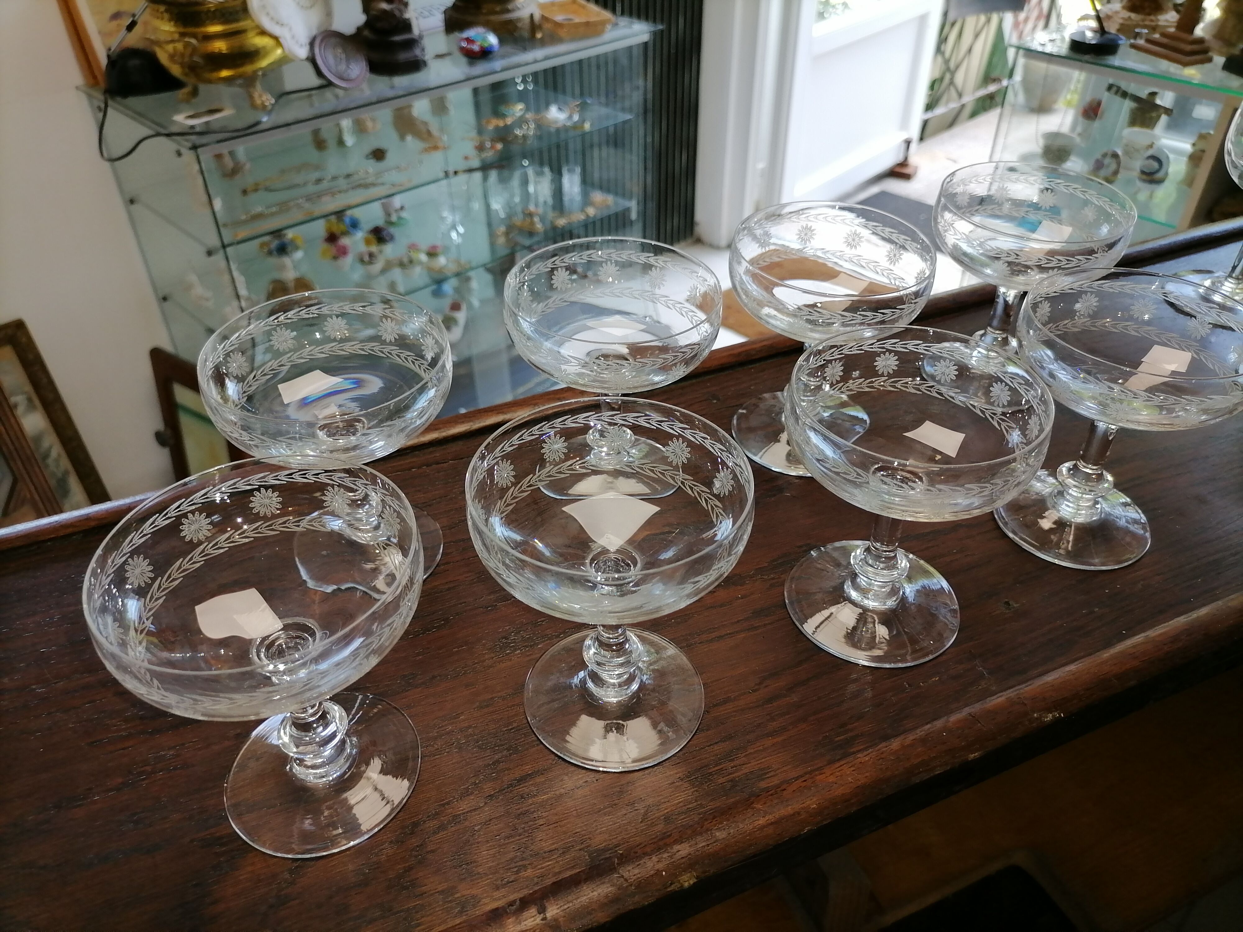 Coupes à champagne cristal verre ancien