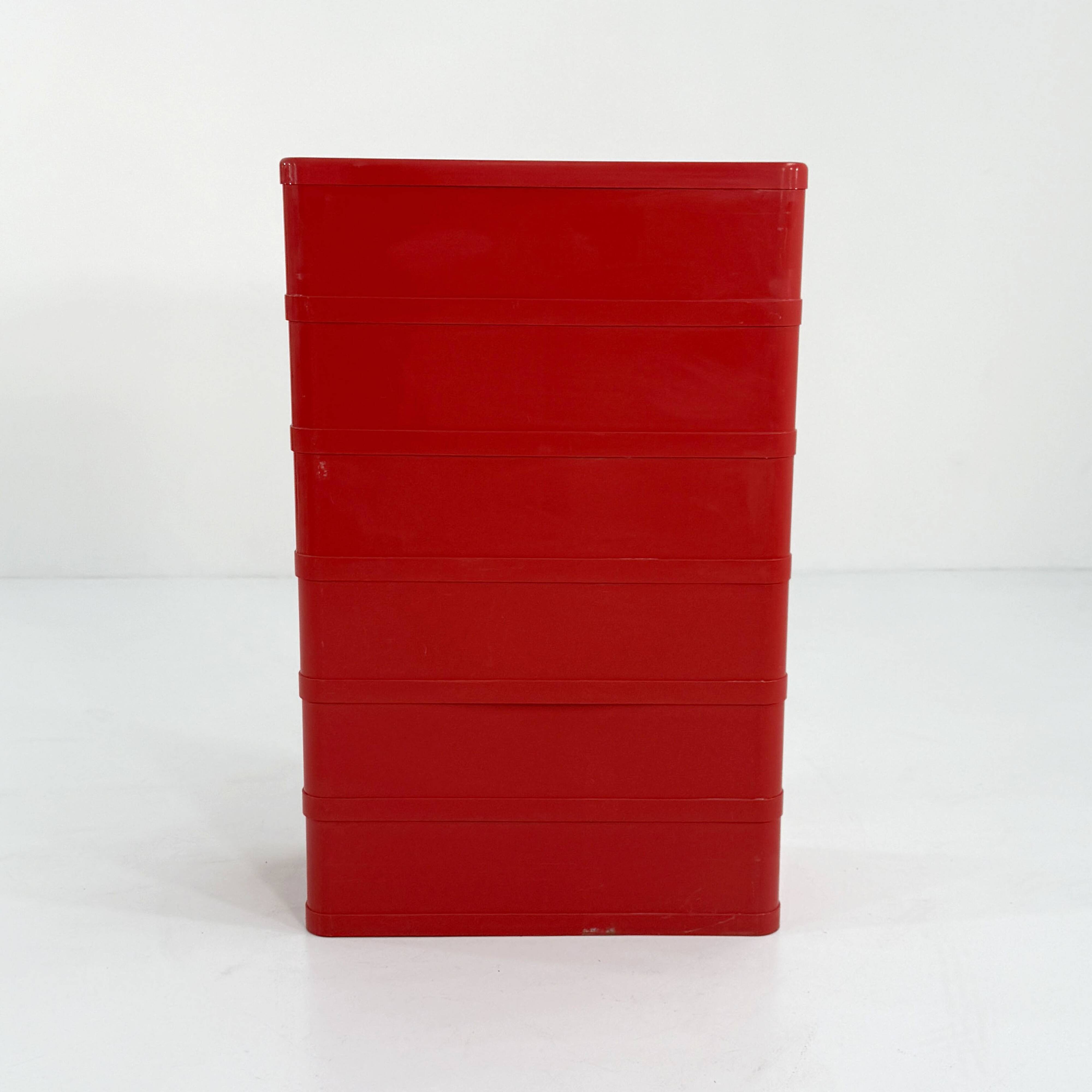 Red cabinet model “4964” by Olaf Von Bohr for Kartell, 1970