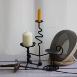 Set of 3 wrought iron candle holders