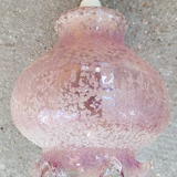 Pink glass pendant lamp, vintage, 70s