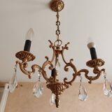 Golden bronze chandelier in Louis XV style