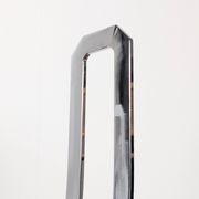 Postmodern chairs in chromed steel and red wood, set of 4, 1980s