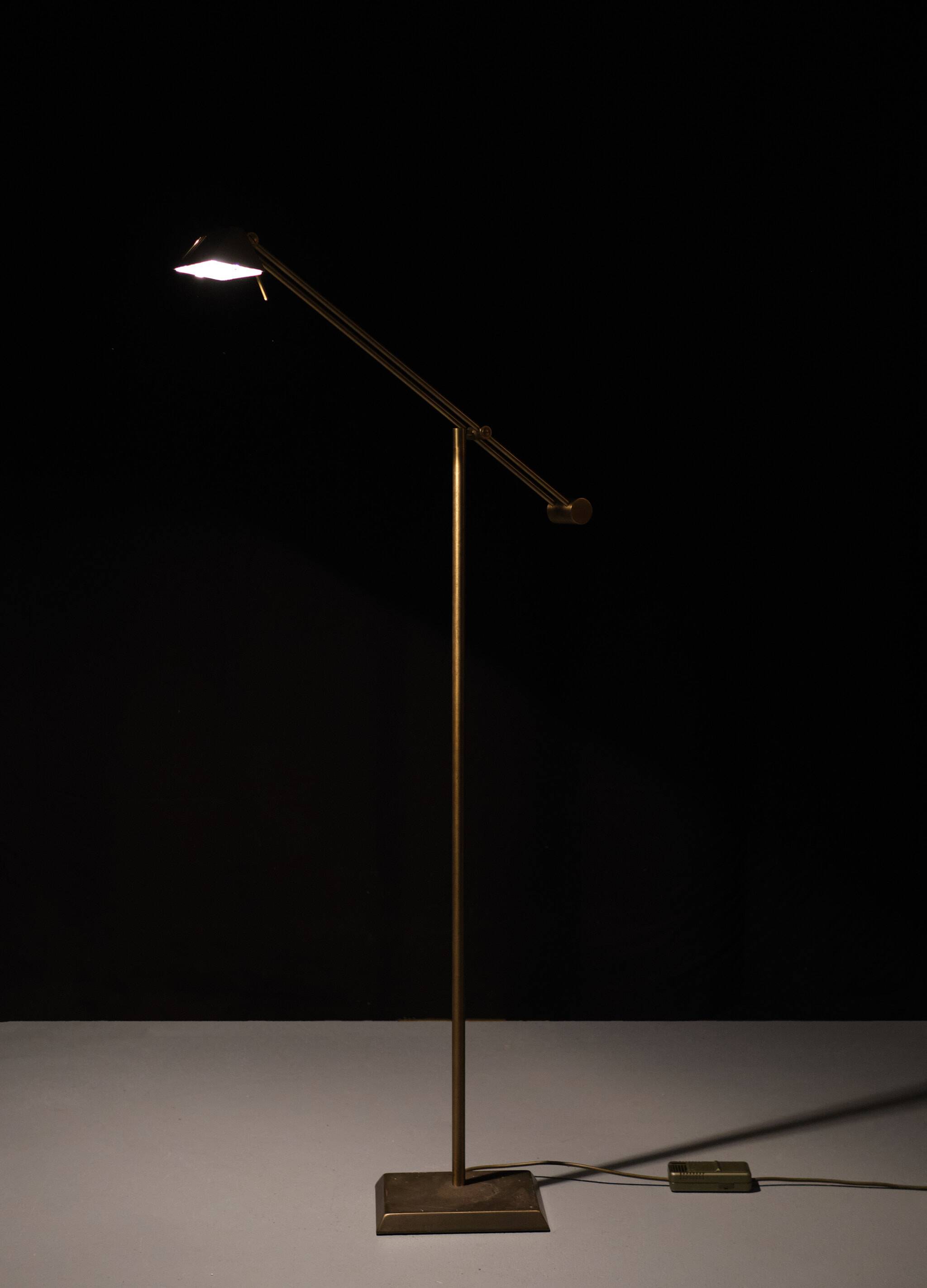 Hillebrand Halogen Bronze Floor lamp 1980s Germany