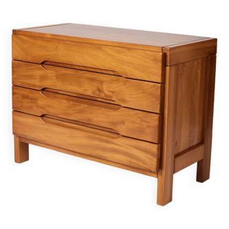 Elm chest of drawers Maison Regain, 1960s