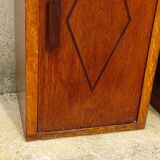 Oak bedside tables, vintage pair