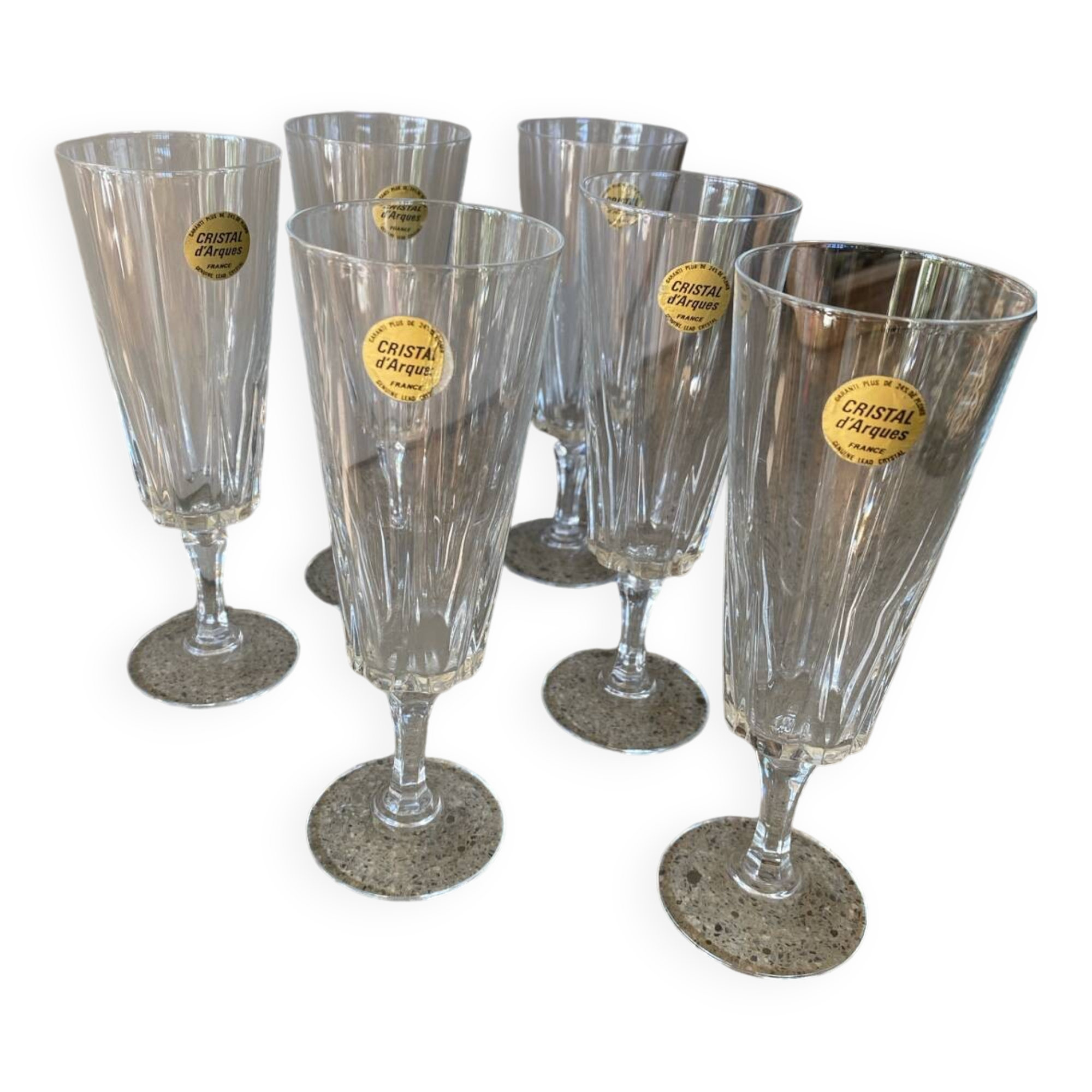 6 flûtes Cristal d’Arques modèle Versaille