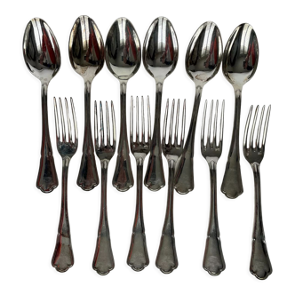 12 cutlery in silver metal Ercuis
