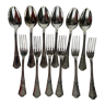 12 cutlery in silver metal Ercuis