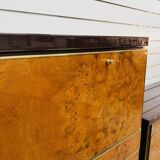 High Sideboard in Radica and Gilded Metal, 1970s