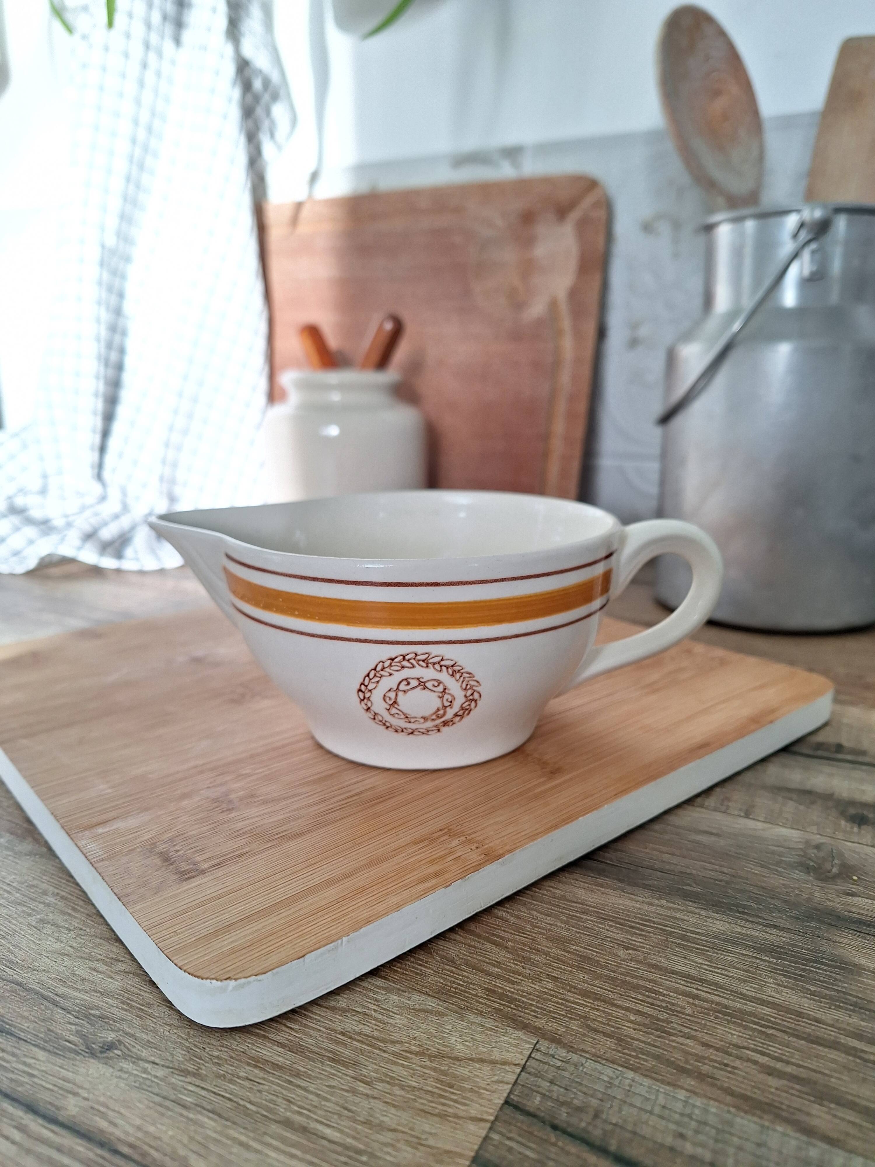 Saucière Gien marron et orange modèle Ladon