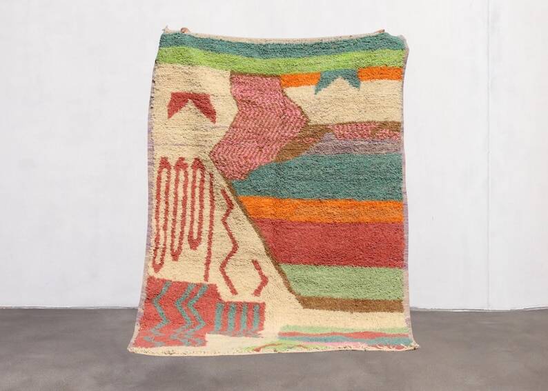 Traditional handcrafted Berber rug, size 140 x 260 cm