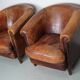 Fauteuil Club Vintage en Cuir Couleur Cognac, Pays-Bas, Set de 2