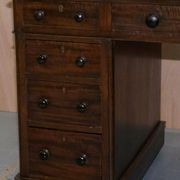 Victorian desk with two columns, hardwood, with VR locks, 1860.