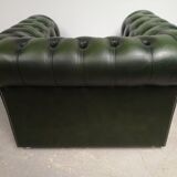 Armchair chesterfield English green leather