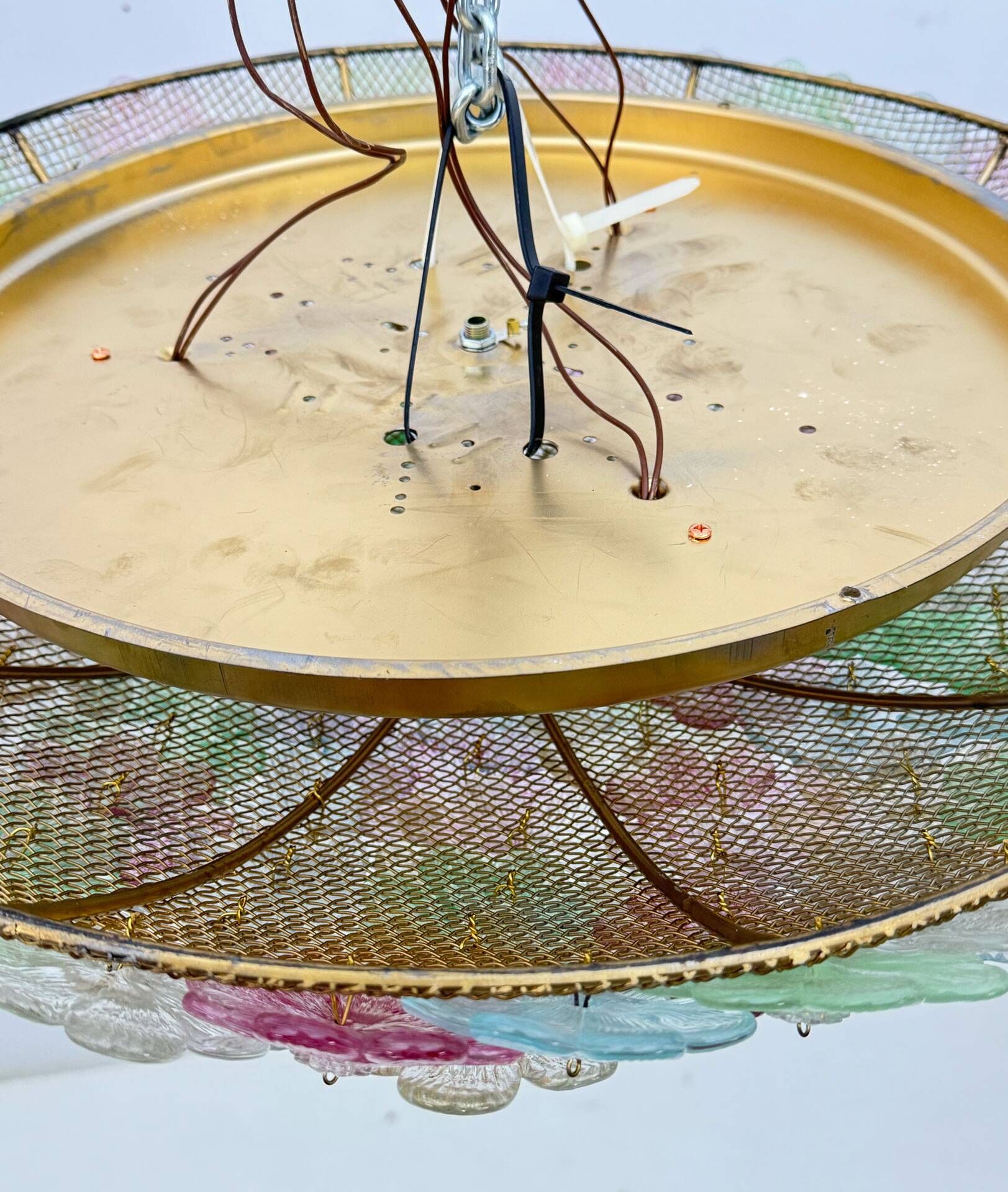 Attribué à Barovier & Toso, plafonnier en verre de Murano de style moderne du milieu du siècle