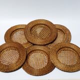 Ensemble de dessous d'assiettes en rotin osier