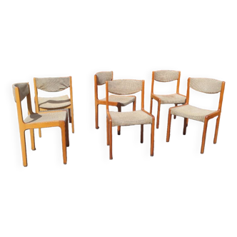 Lot de 6 chaises années 70 design