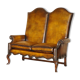Victorian restored George II style high-back leather canapé