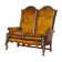 Victorian restored George II style high-back leather canapé
