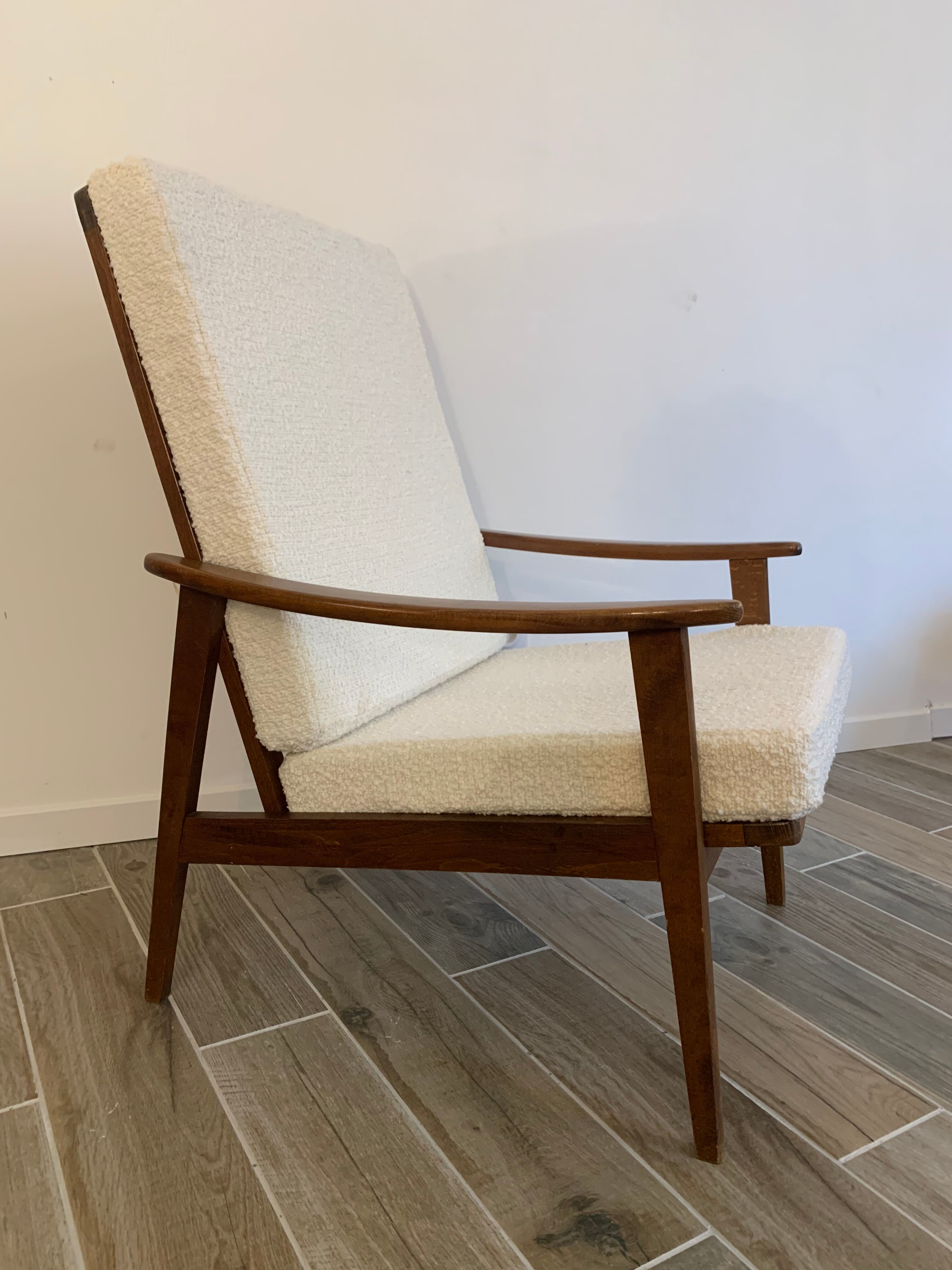 Scandinavian armchair redone fabrics buckles