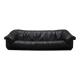 Black leather sofa, Italian design, 1960s, production: Italy