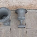 Pair of cast iron Medici vases