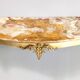 Vintage Wall-Mounted Brass Console Table with Yellow Onyx Top, Italy