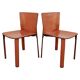 Postmodern pair of leather chairs by Giancarlo Vegni for Fasem 1984