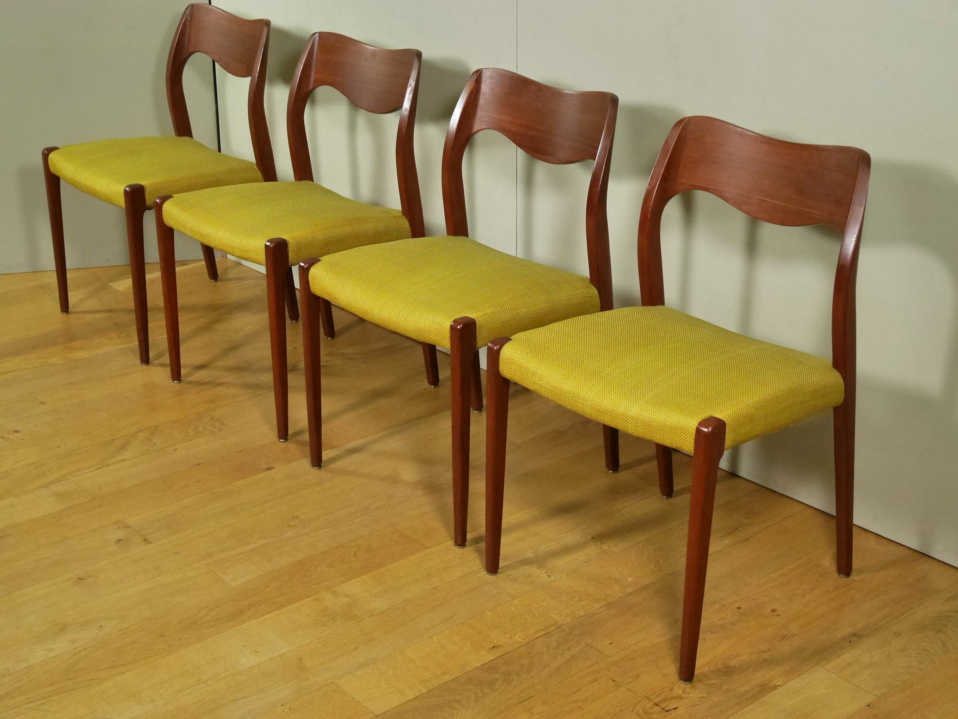 4 Scandinavian chairs by Niels O. Møller 1960 Denmark