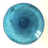Vase bleu verre soufflé
