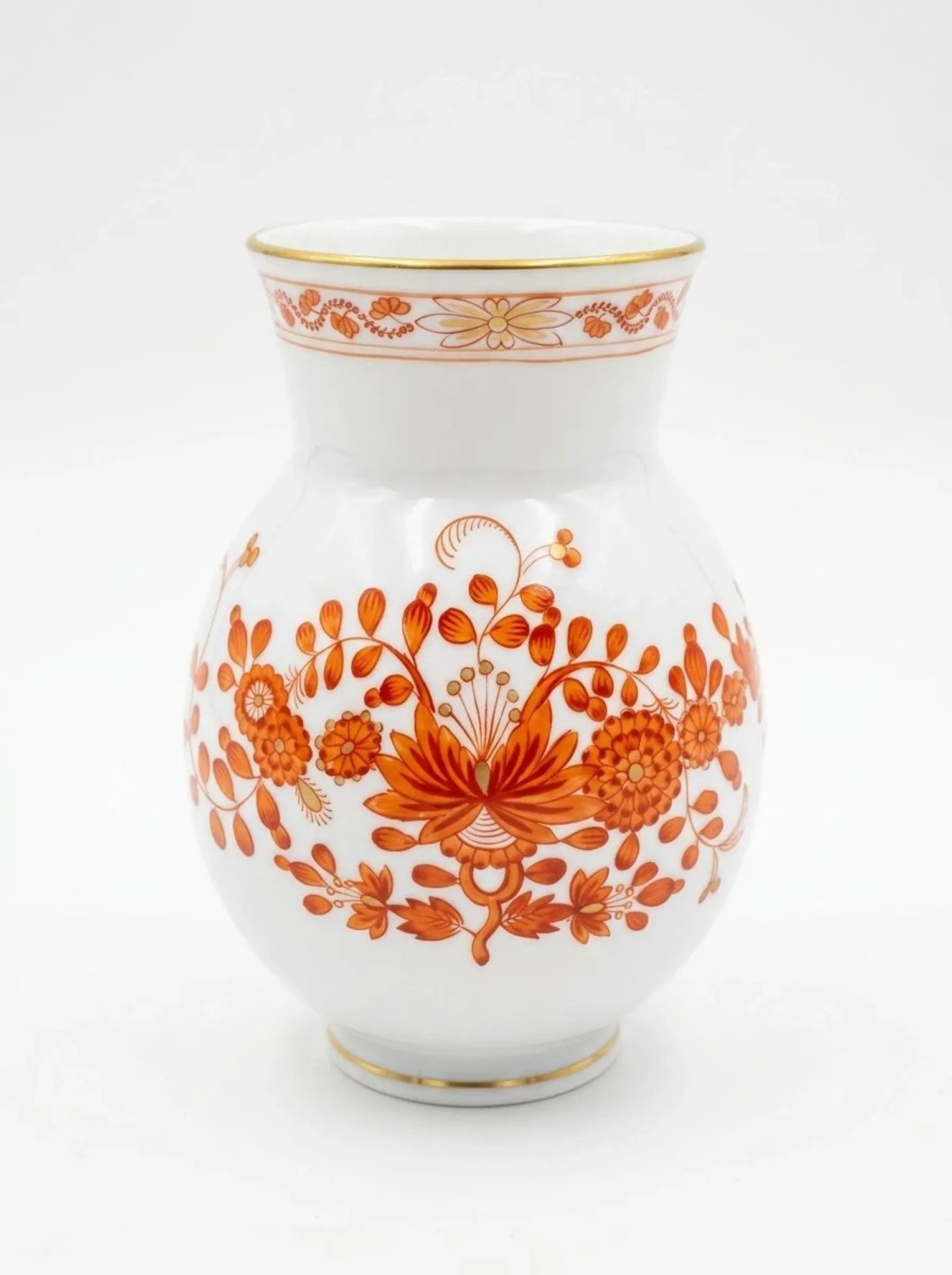 Vase balustre rouge par Meissen, 1960