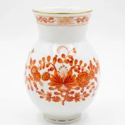 Vase balustre rouge par Meissen, 1960