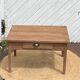 Antique farmhouse coffee table with 1 drawer in raw solid wood