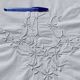MC embroidered pillowcase with flower detailing and crocheted edge