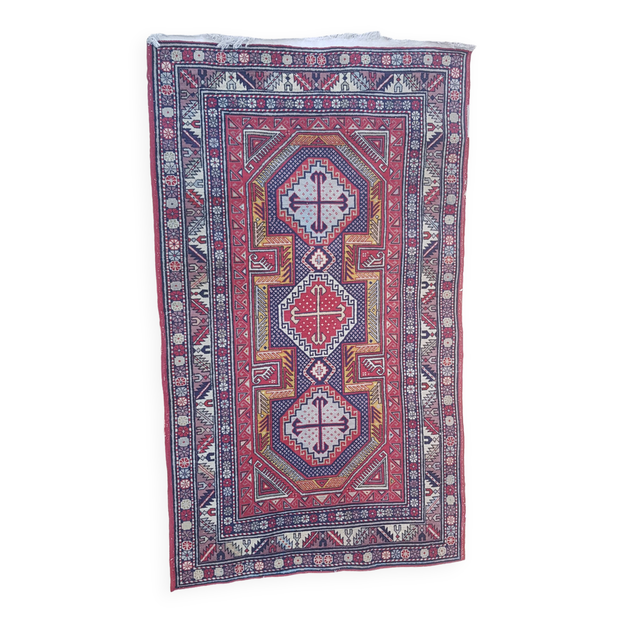 Handmade Persian rug 100% wool on cotton 118x207cm