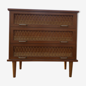 Vintage rattan dresser