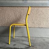 Chaise écolier vintage jaune