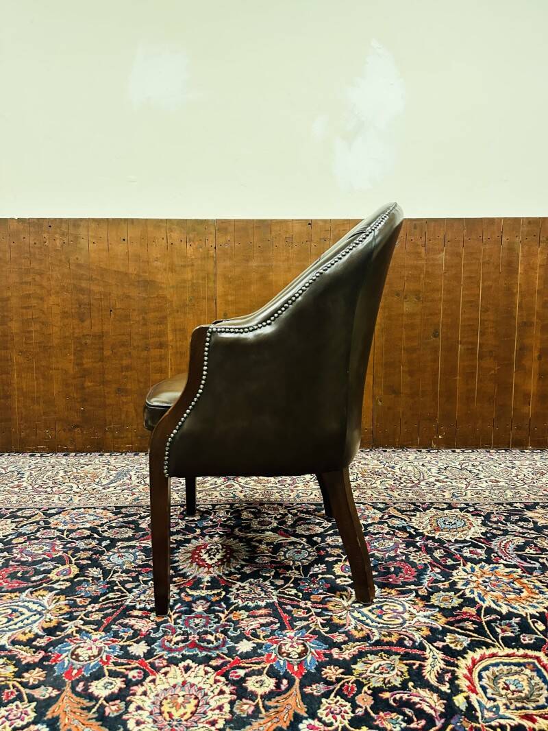 Chaise de bureau Chesterfield marron