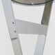 Prototype pedestal table, stool, sofa end, chrome metal and stainless steel German design