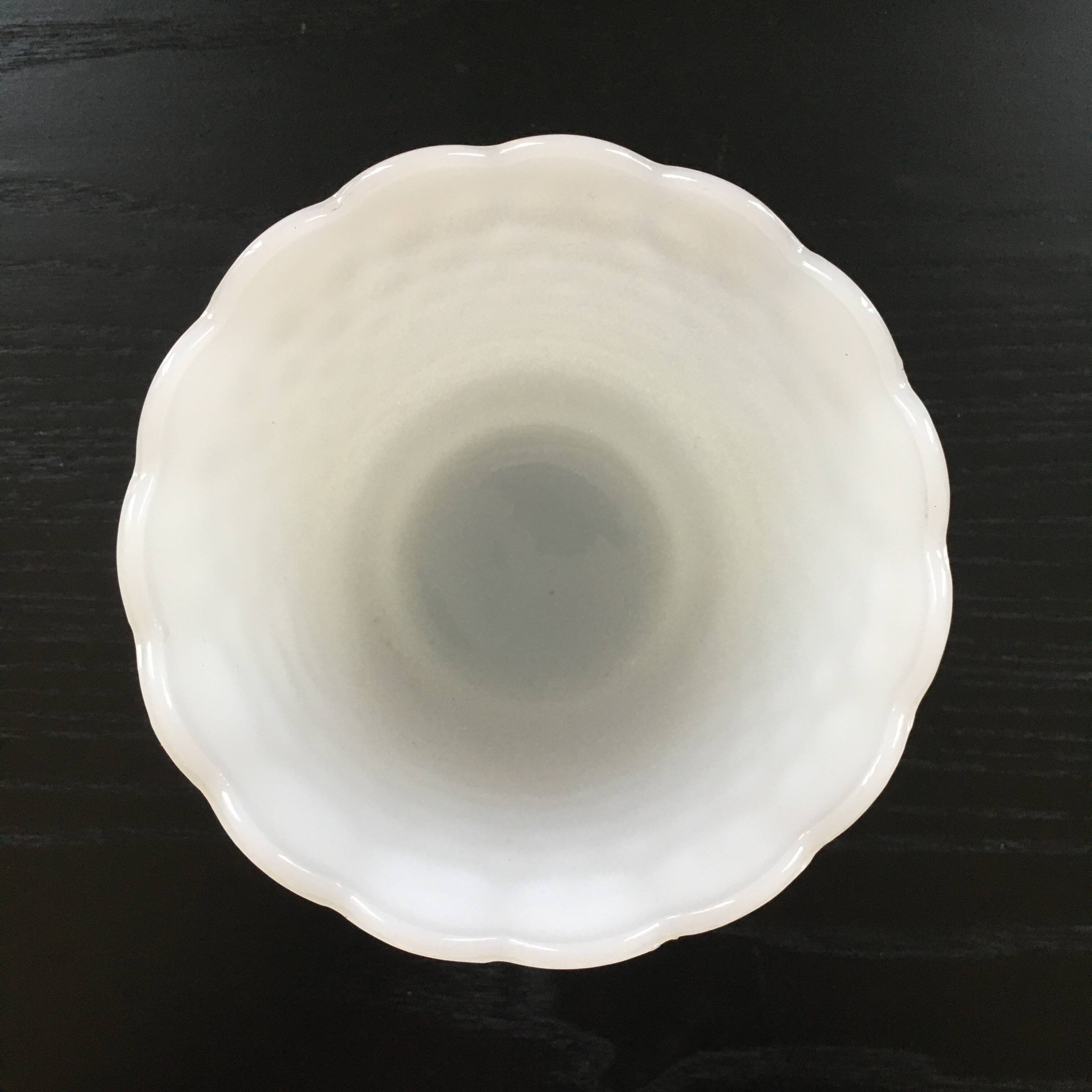 White opaline flowerpot