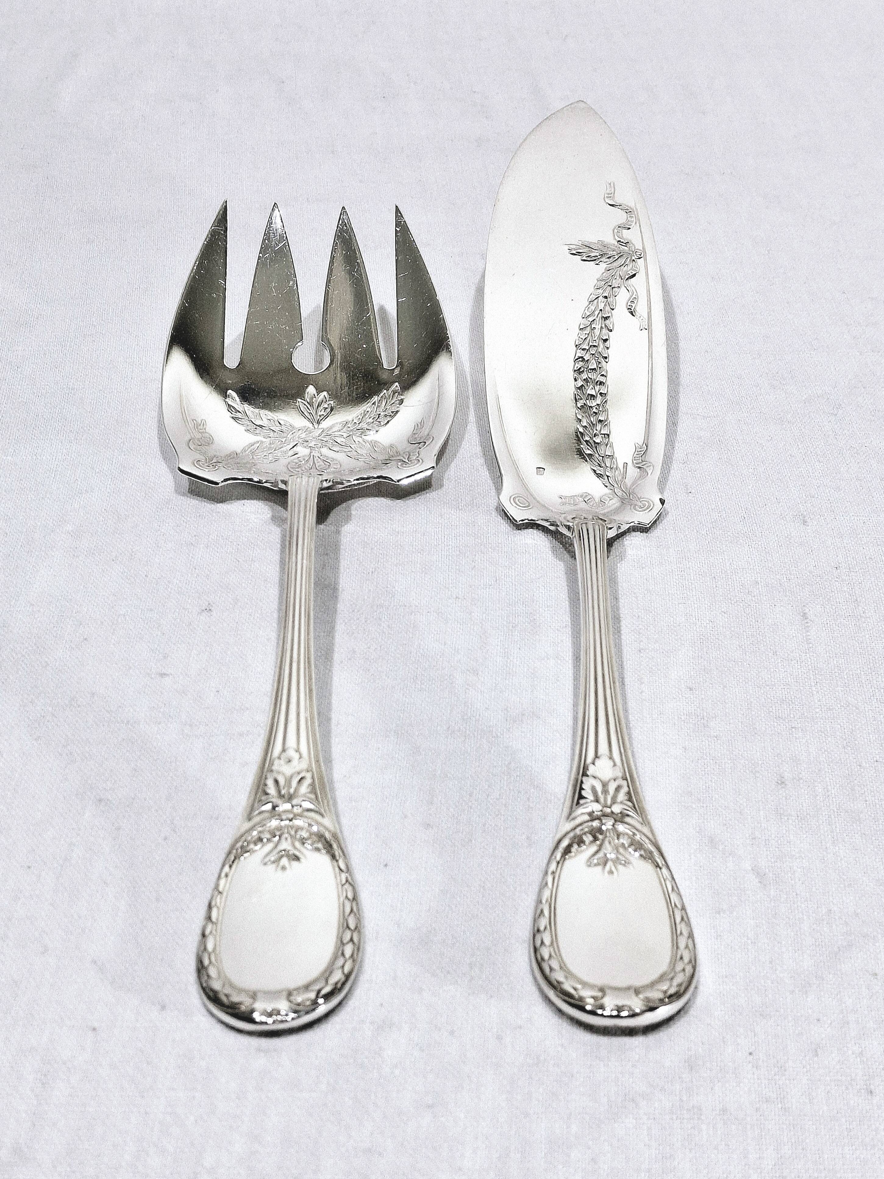 Christofle Cutlery Set - Trianon Model - 155 Pieces, Silver-Plated Metal