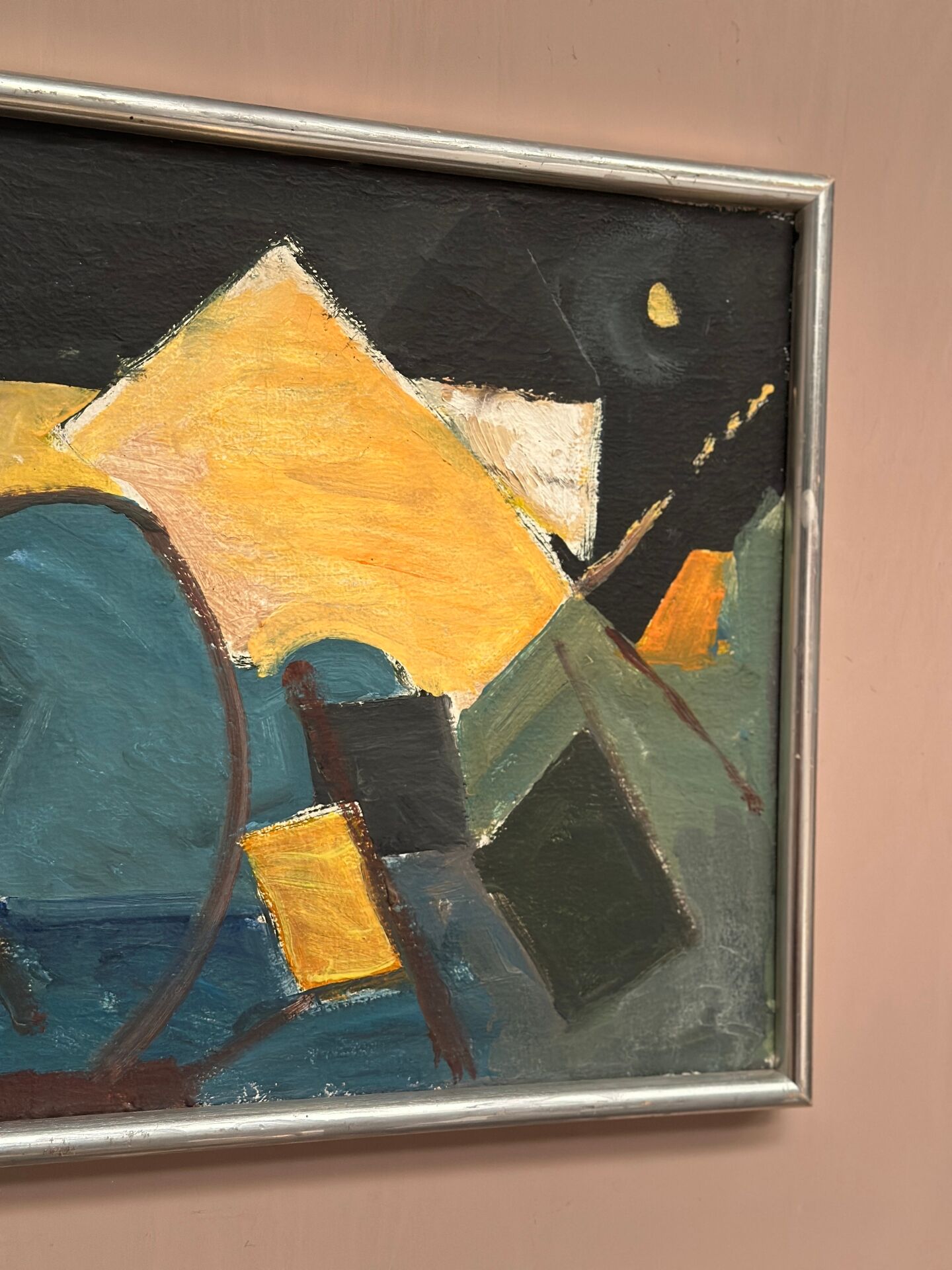 Swedish Oil on Canvas – “Abstract Composition” – Dated 1966 – Vintage