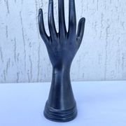 Single flower holder in shiny black ceramic, Vallauri spirit.