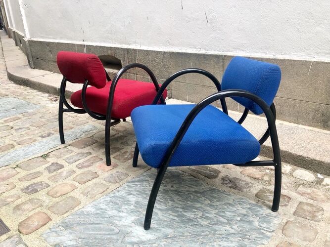 Pair of Italian armchairs circa 1980