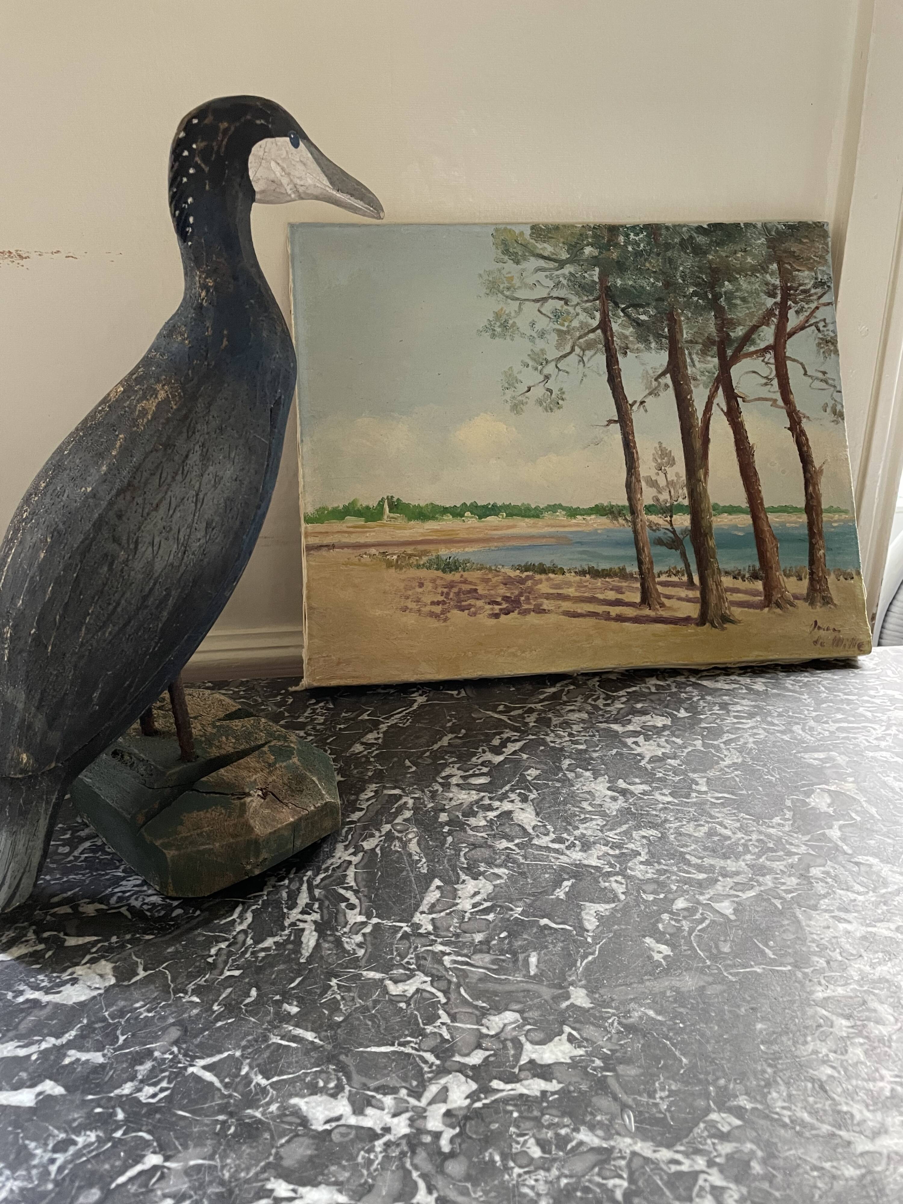 Tableau bord de mer breton 1960