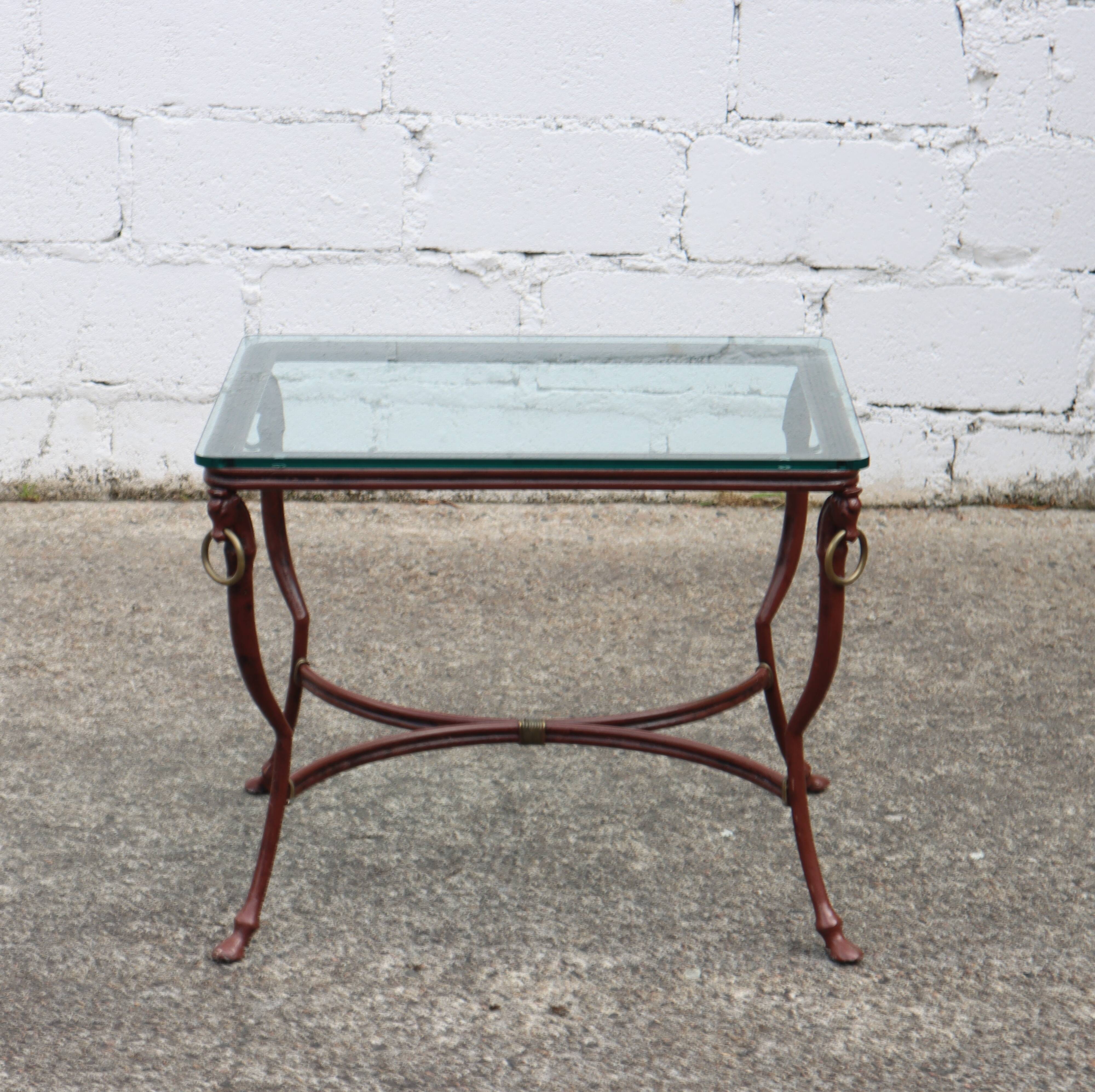 French  Iron and Glas Coffee Table-Cocktail Table-Lounge Table-80s