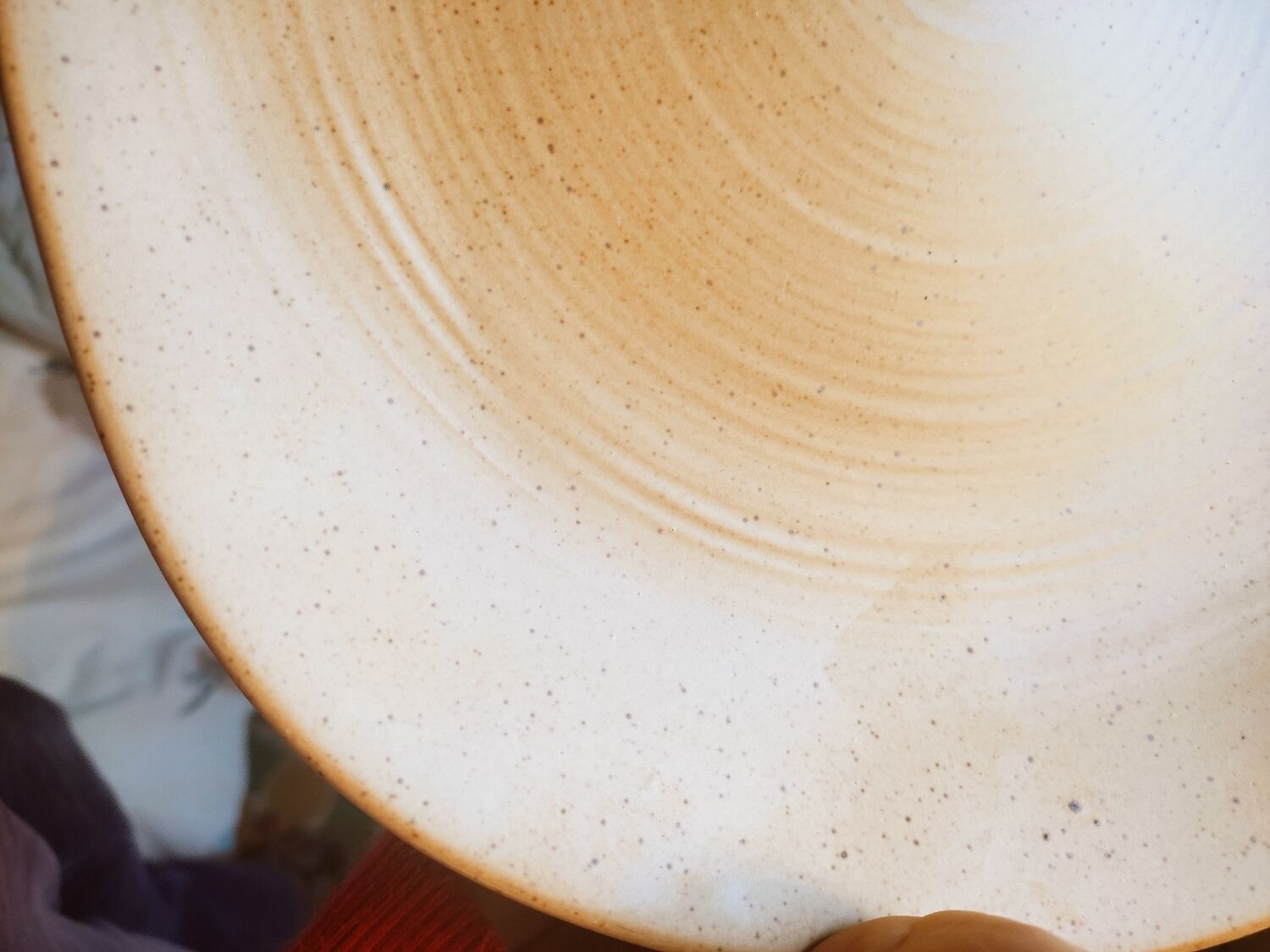 12 free-form speckled satin stoneware plates