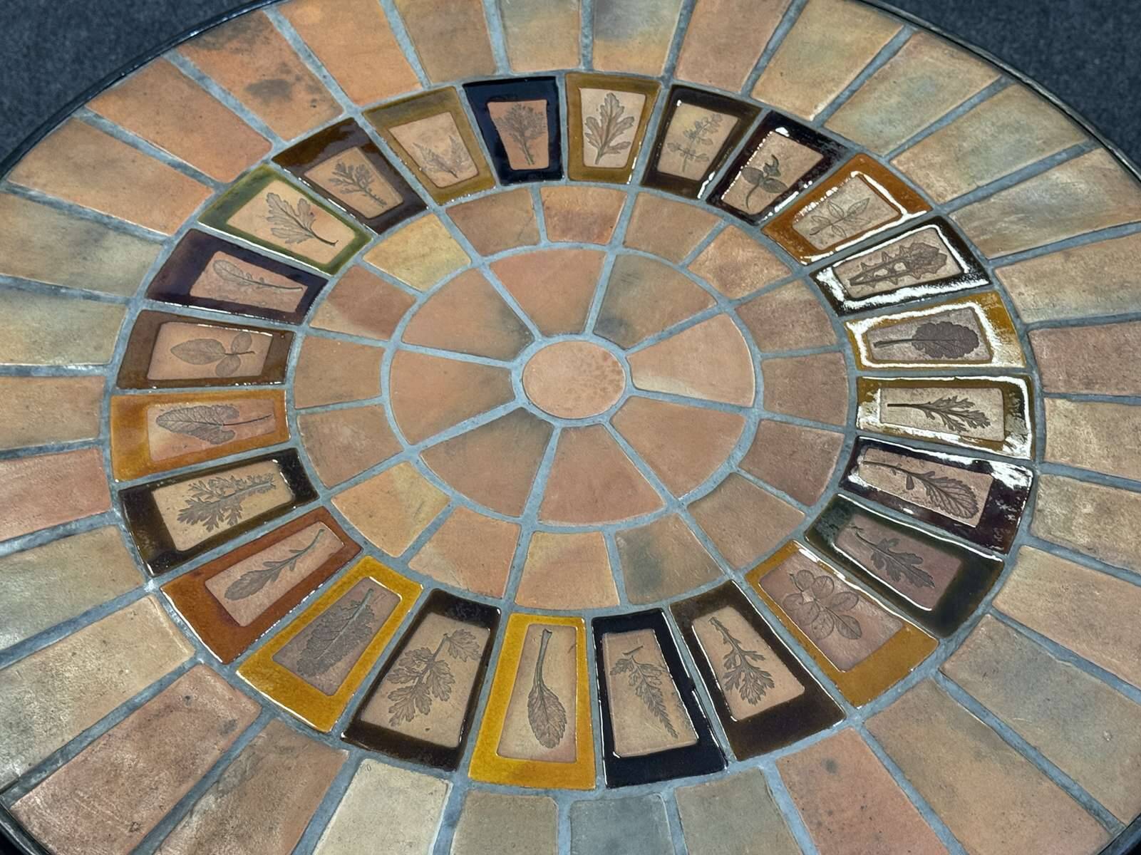 1960s round coffee table Vallauris signed Capron