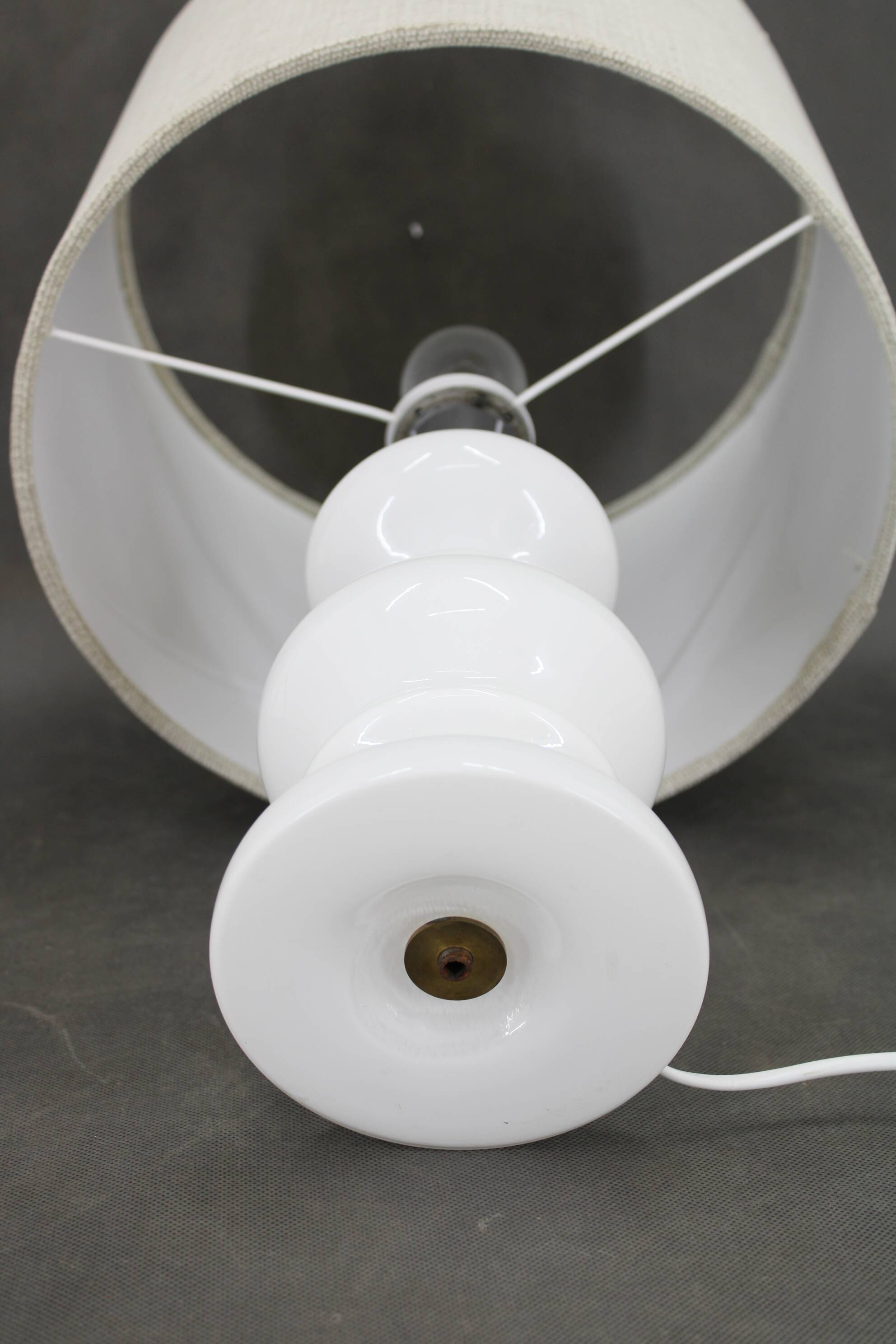 1970s Ceramic Table Lamp with New Fabric Shade, Italy