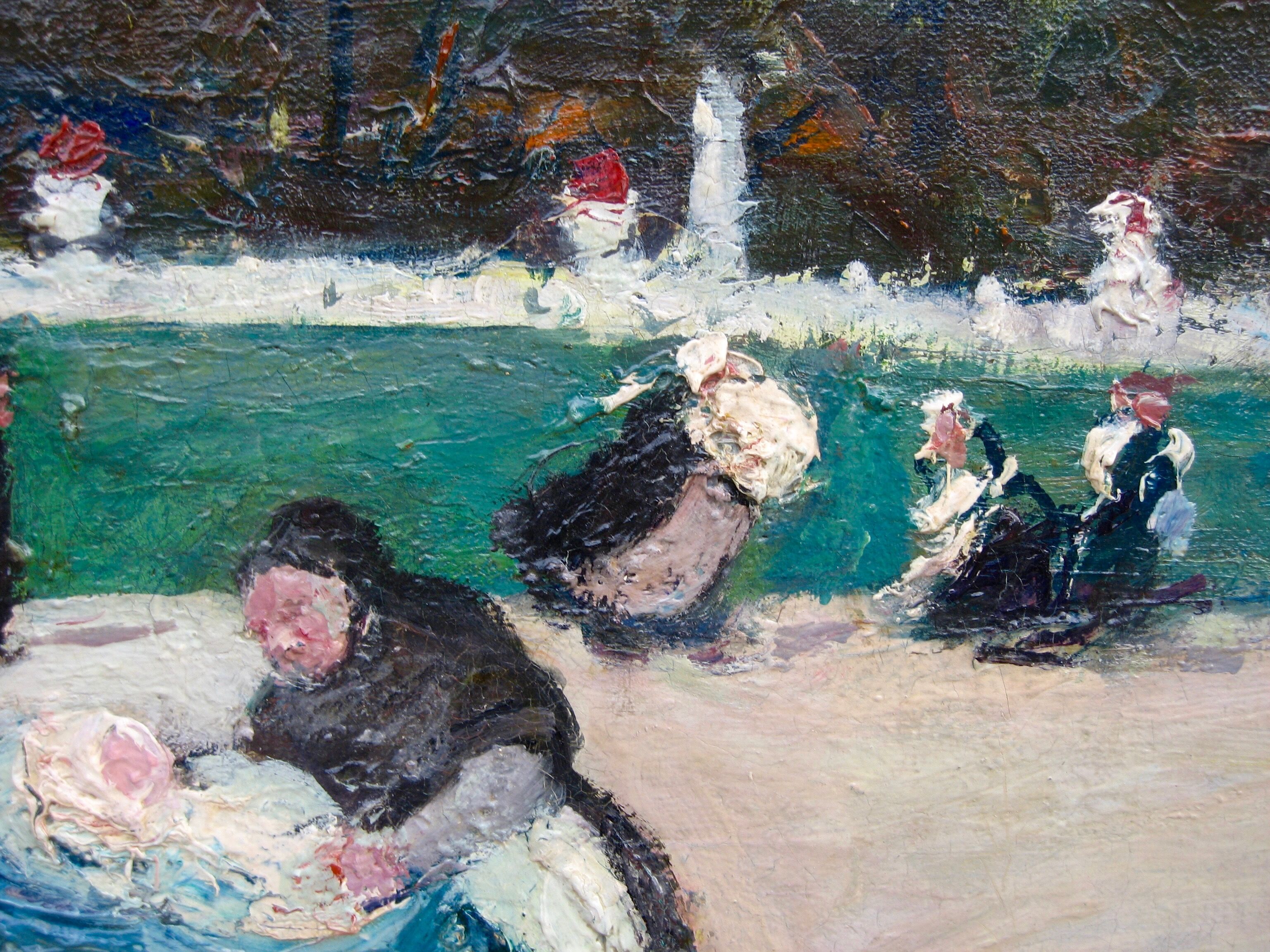 Post-impressionism school - nannies and children to the garden of Luxembourg - Circa 1910
